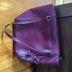 Gently used burgundy Karl Lagerfield leather bag